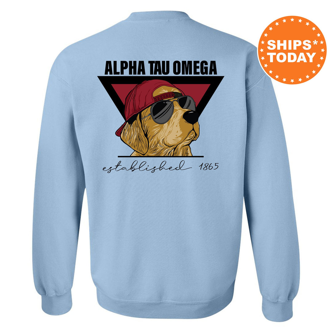 Alpha Tau Omega Paw Prints Fraternity Sweatshirt | ATO Crewneck | Fraternity Chapter Sweatshirt | Custom Greek Apparel | Bid Day