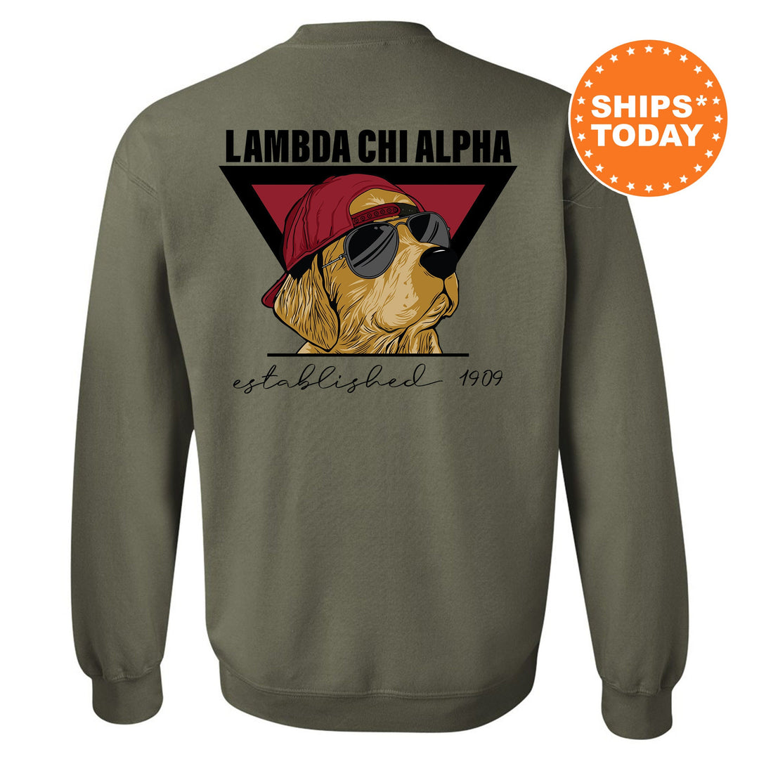 Lambda Chi Alpha Paw Prints Fraternity Sweatshirt | Lambda Chi Crewneck | Fraternity Chapter Sweatshirt | Custom Greek Apparel _ 11869g