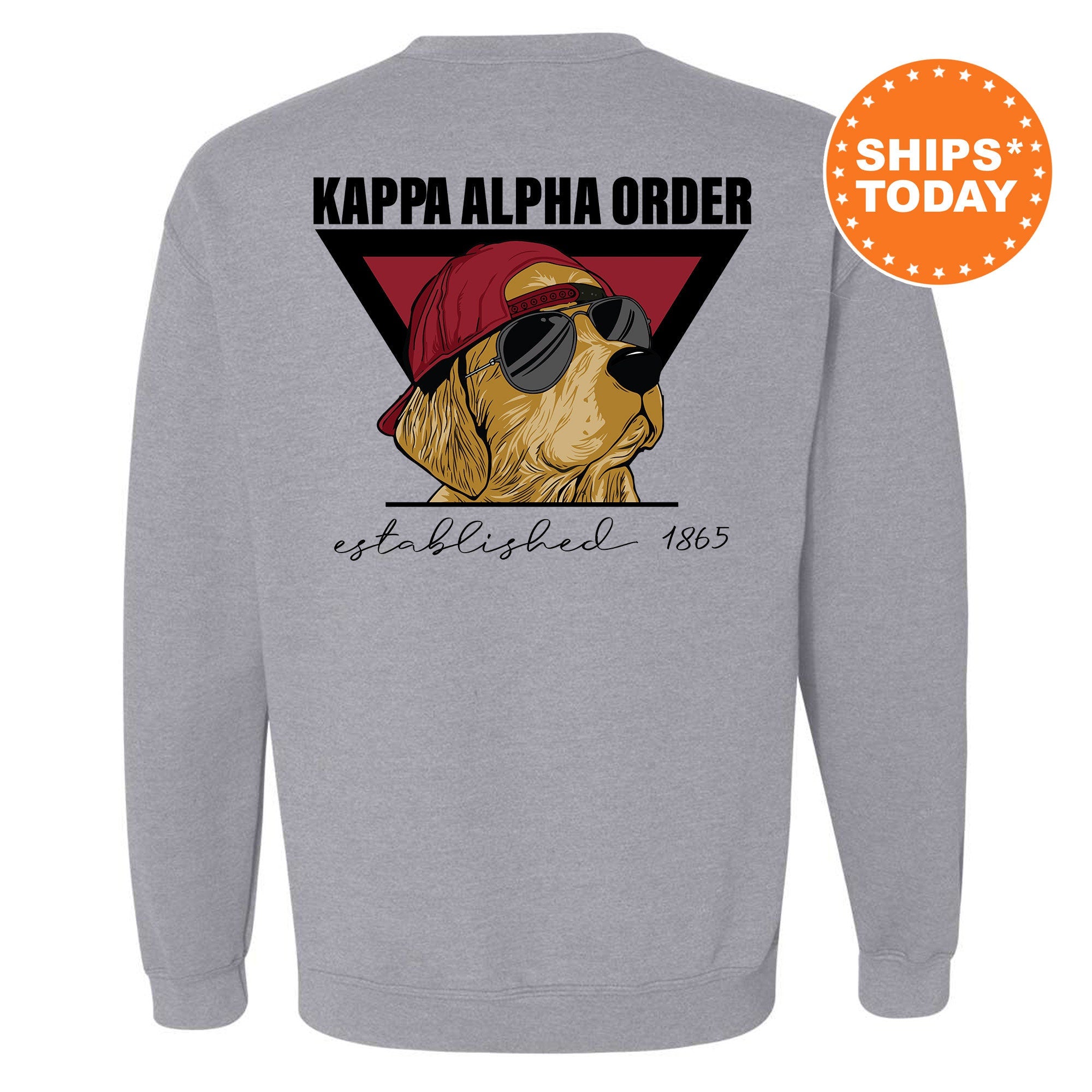 Kappa Alpha Order Paw Prints Fraternity Sweatshirt Kappa Alpha Crewn Kite and Crest