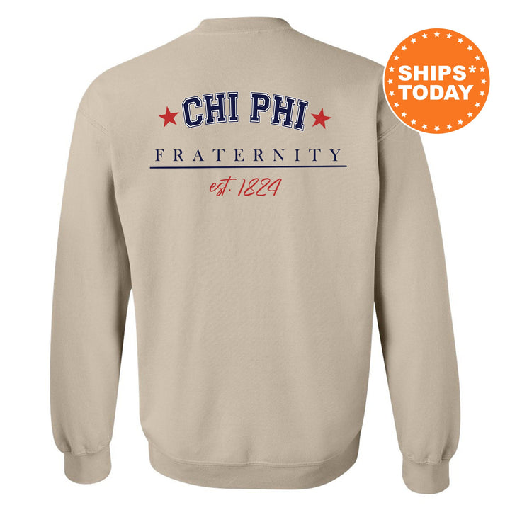 Chi Phi Patriot Pledge Fraternity Sweatshirt | Chi Phi Crewneck Sweatshirt | New Pledge Fraternity Gift | Rush Sweatshirt _ 14121g