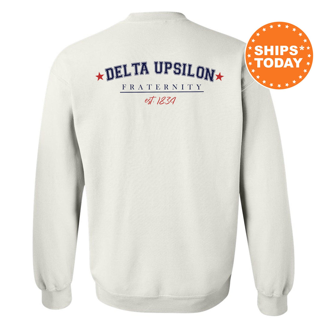 Delta Upsilon Patriot Pledge Fraternity Sweatshirt | DU Crewneck Sweatshirt | New Pledge Fraternity Gift | Rush Sweatshirt _ 14125g