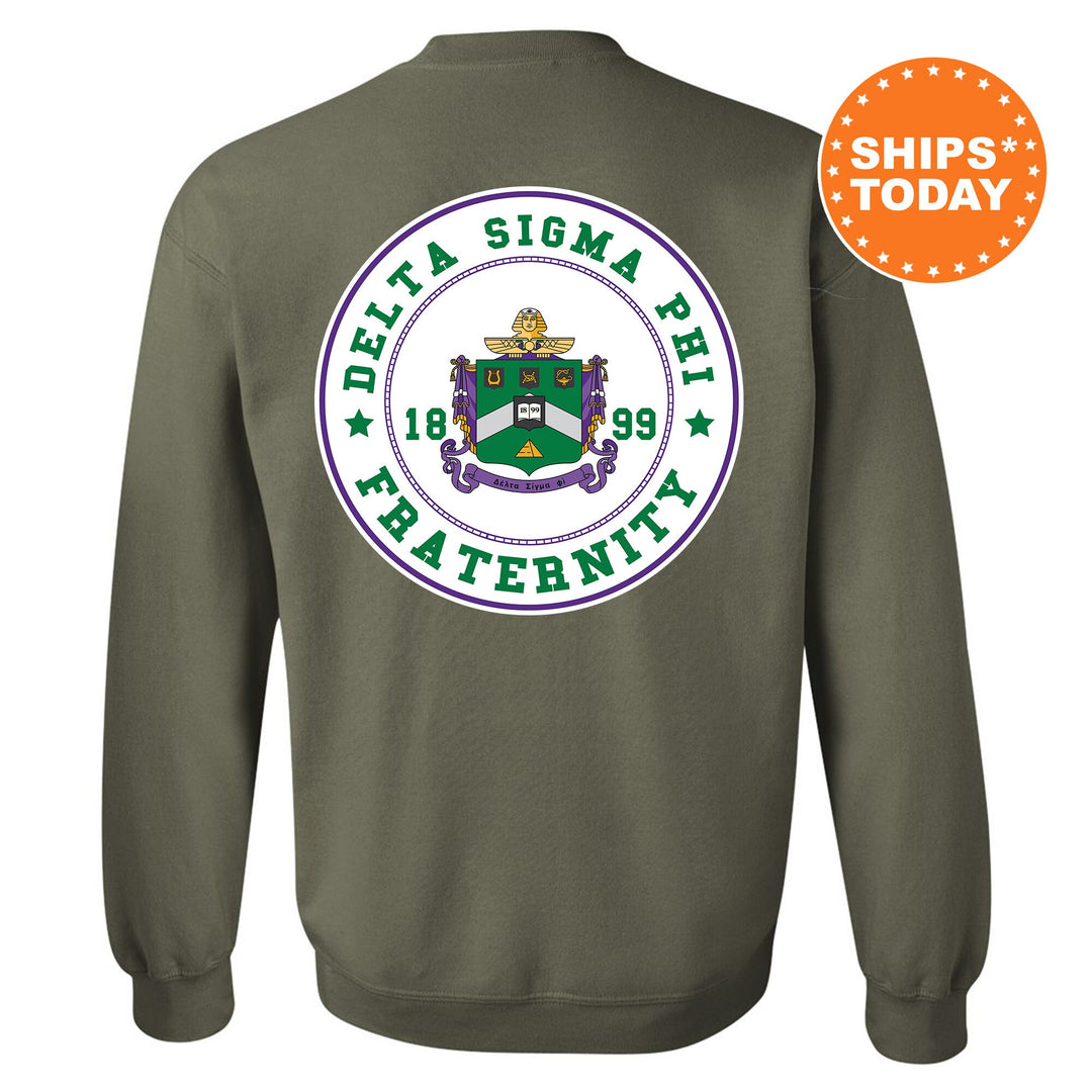 Delta Sigma Phi Proud Crests Fraternity Sweatshirt | Delta Sig Sweatshirt | Fraternity Hoodie | Bid Day Gift | Initiation Gift