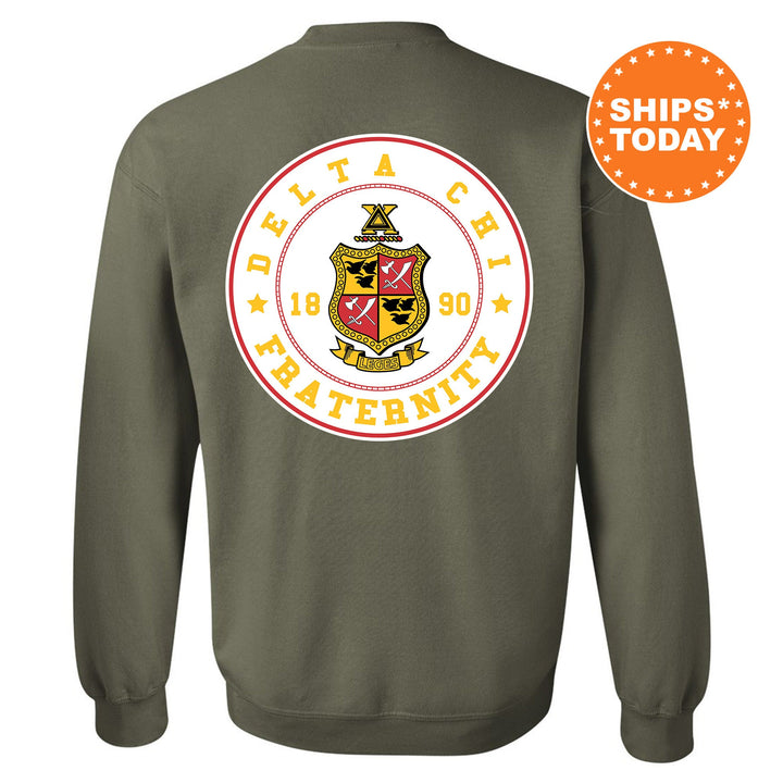 Delta Chi Proud Crests Fraternity Sweatshirt | D-Chi Sweatshirt | Fraternity Hoodie | Bid Day Gift | Initiation Gift