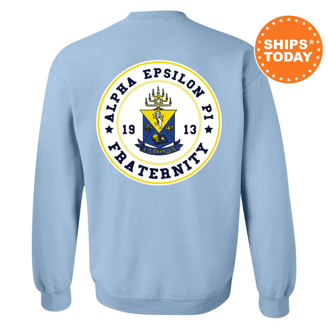Alpha Epsilon Pi Proud Crests Fraternity Sweatshirt | AEPi Sweatshirt | Fraternity Hoodie | Bid Day Gift | Initiation Gift