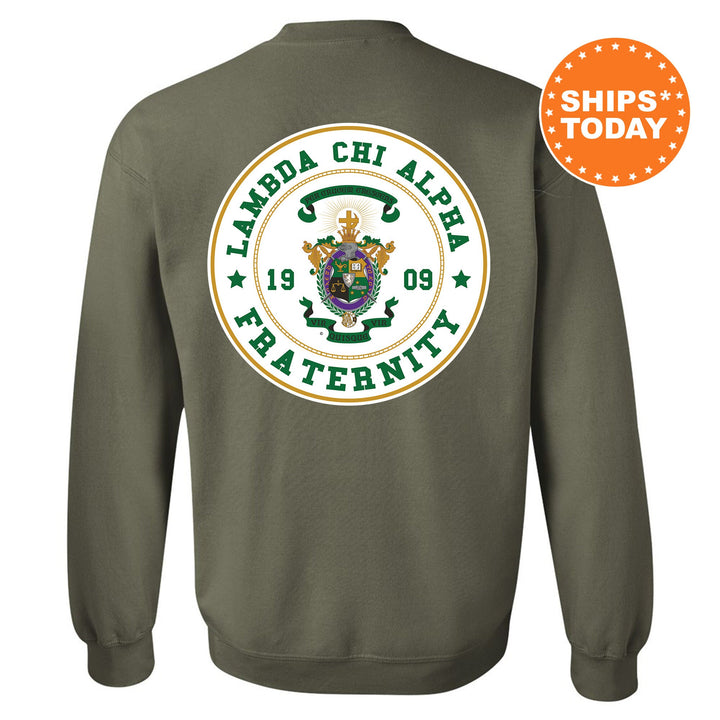 Lambda Chi Alpha Proud Crests Fraternity Sweatshirt | Lambda Chi Sweatshirt | Fraternity Hoodie | Frat Initiation Gift _ 13961g