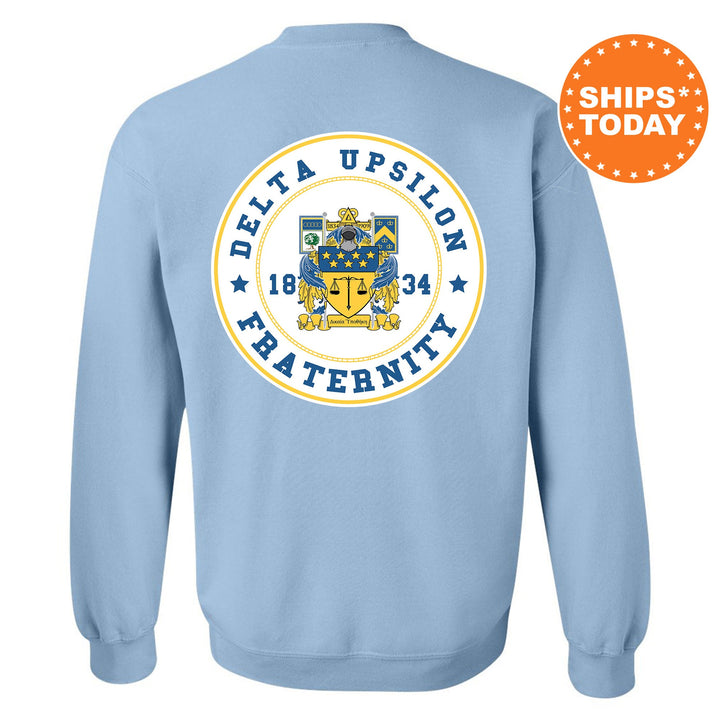 Delta Upsilon Proud Crests Fraternity Sweatshirt | DU Sweatshirt | Fraternity Hoodie | Bid Day Gift | Initiation Gift