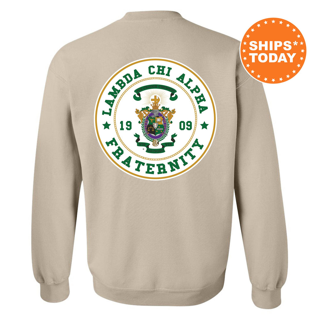 Lambda Chi Alpha Proud Crests Fraternity Sweatshirt | Lambda Chi Sweatshirt | Fraternity Hoodie | Frat Initiation Gift _ 13961g