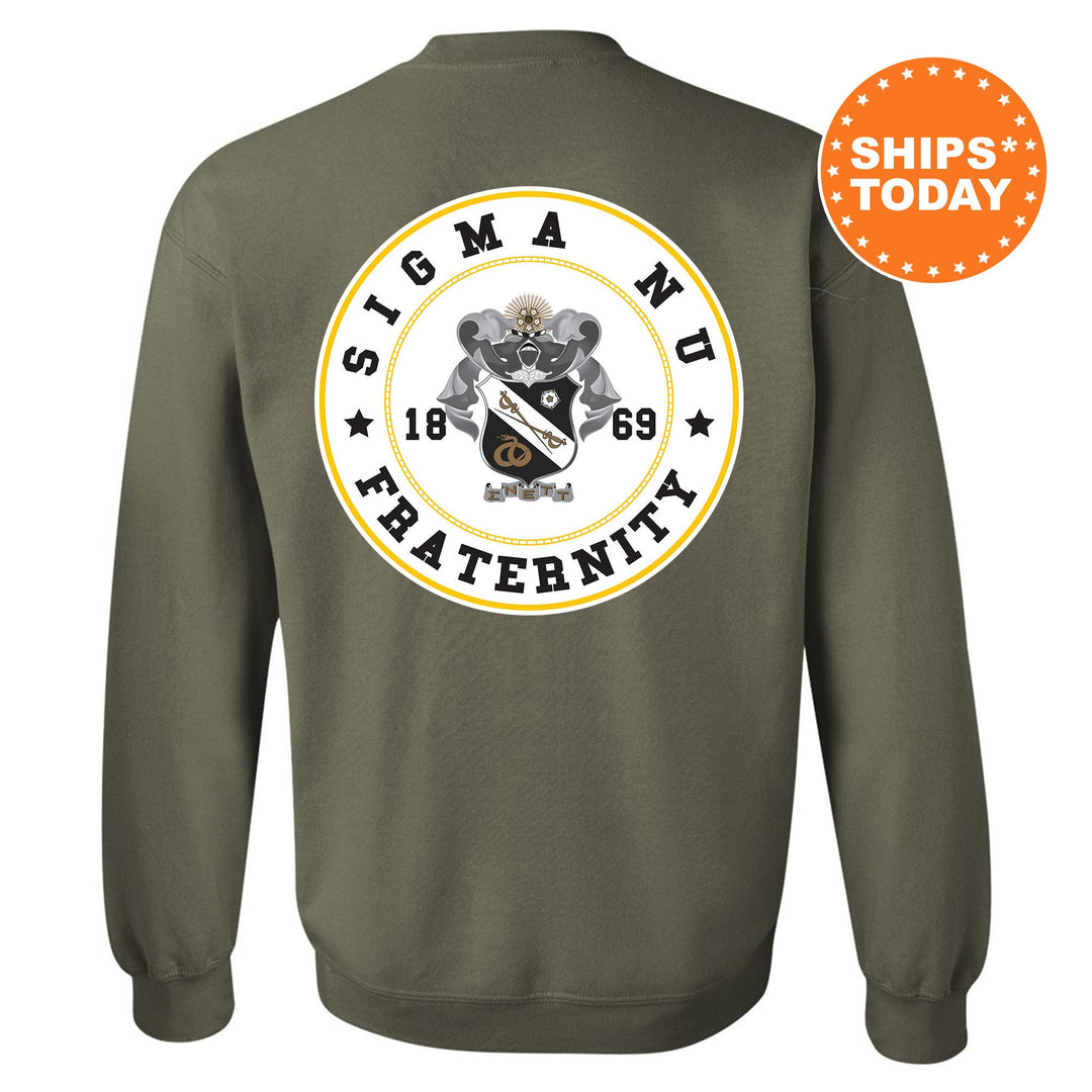 Sigma Nu Proud Crests Fraternity Sweatshirt | Sigma Nu Sweatshirt | Fraternity Hoodie | Bid Day Gift | Initiation Gift