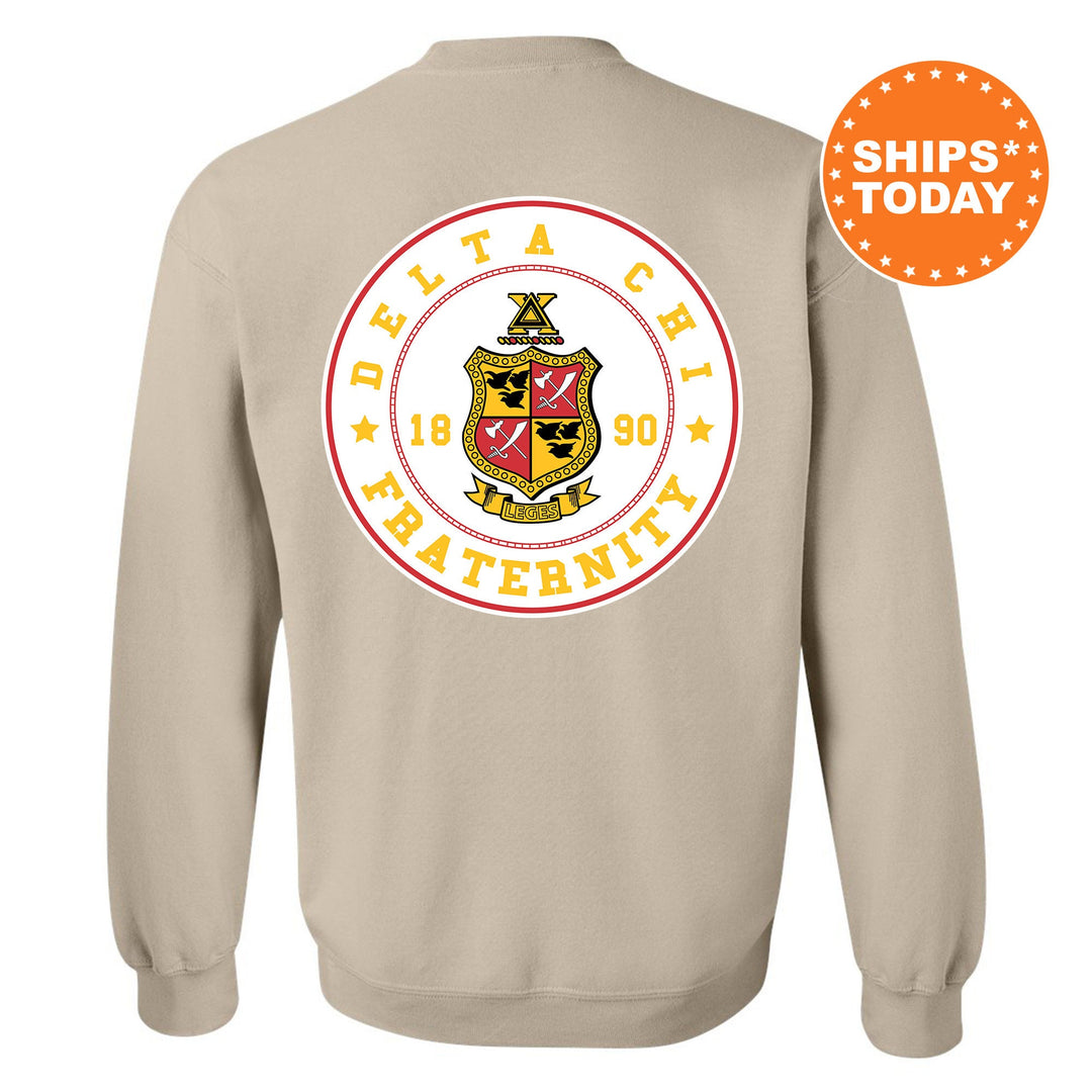 Delta Chi Proud Crests Fraternity Sweatshirt | D-Chi Sweatshirt | Fraternity Hoodie | Bid Day Gift | Initiation Gift