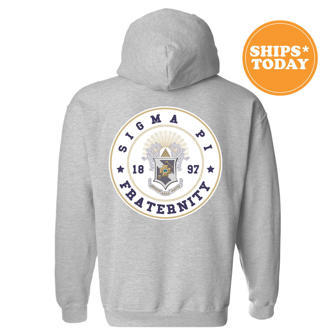 Sigma Pi Proud Crests Fraternity Sweatshirt | Sigma Pi Sweatshirt | Fraternity Hoodie | Bid Day Gift | Initiation Gift