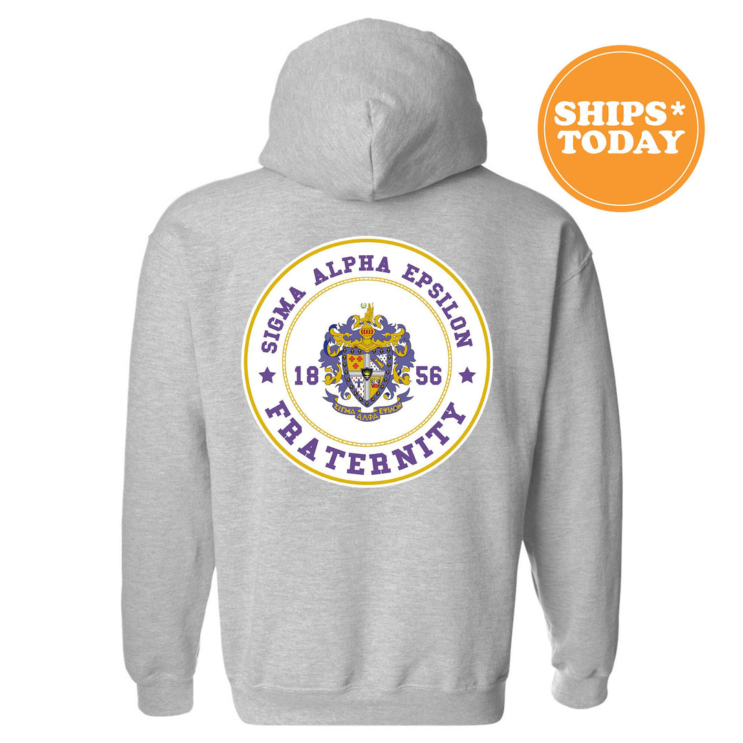 Sigma Alpha Epsilon Proud Crests Fraternity Sweatshirt | SAE Sweatshirt | Fraternity Hoodie | Bid Day Gift | Initiation Gift
