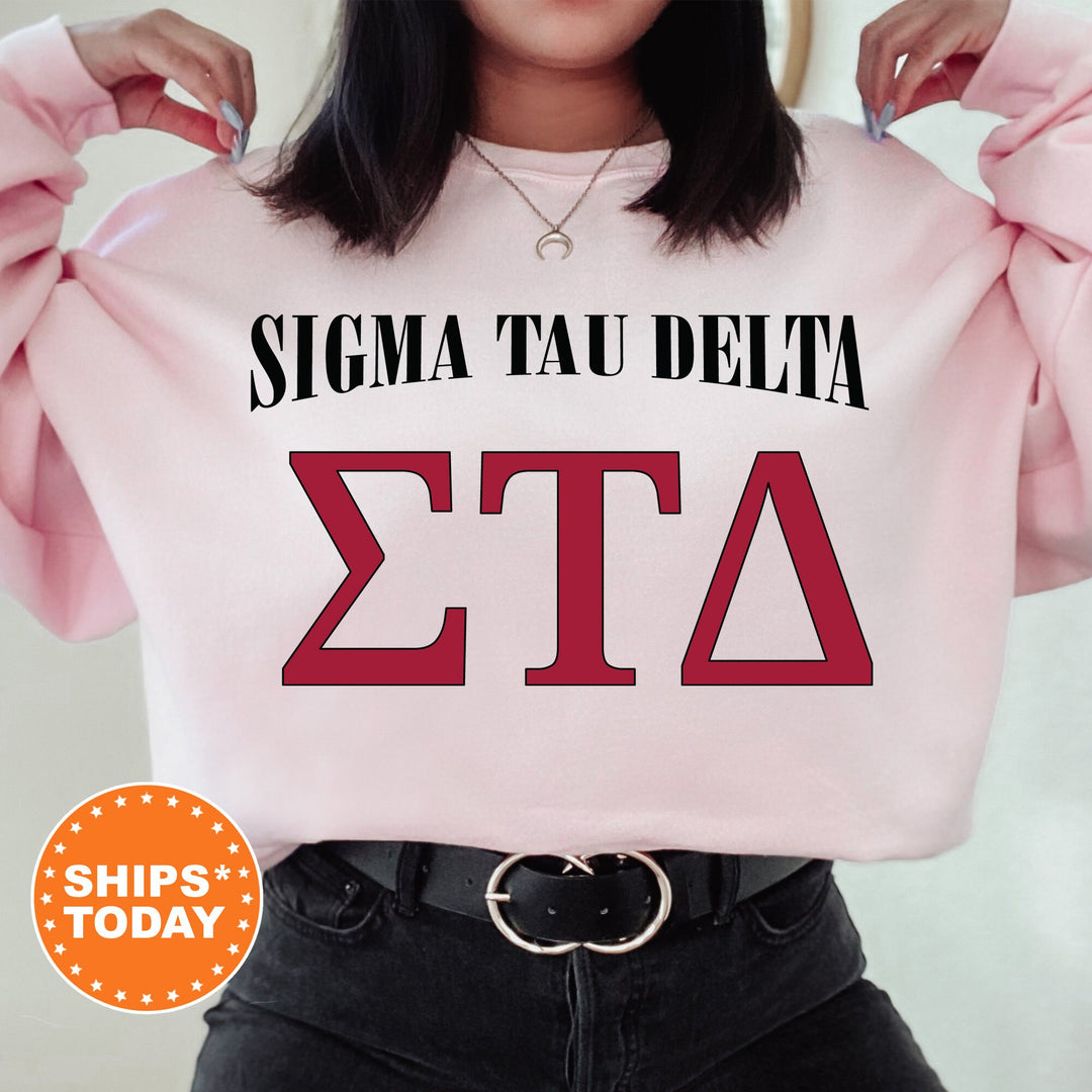 Sigma Tau Delta Greek Identity COED Sweatshirt | Sigma Tau Delta Sweatshirt | Greek Letters | Sorority Letters | Greek Apparel _ 15427g