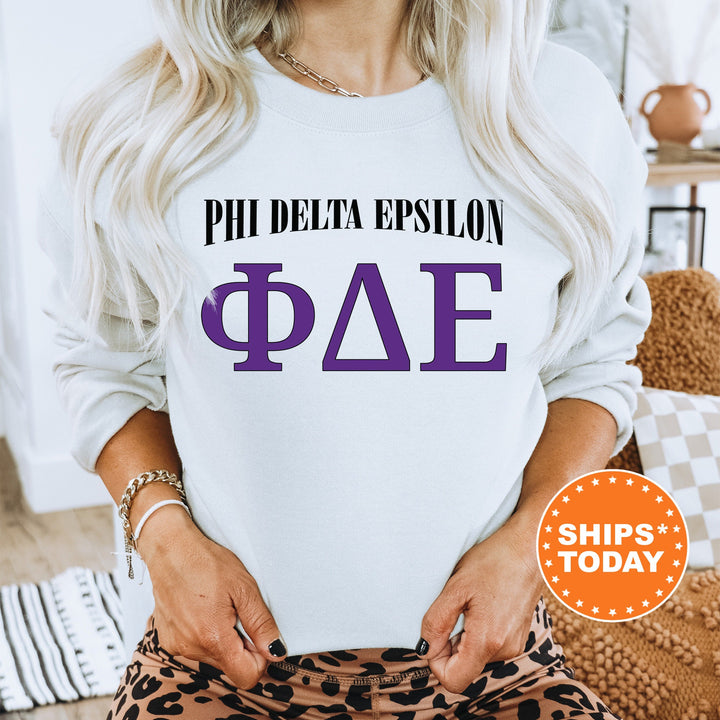 Phi Delta Epsilon Greek Identity COED Sweatshirt | PhiDE Sweatshirt | Greek Letters Sweatshirt | Sorority Letters | Greek Apparel _ 15424g