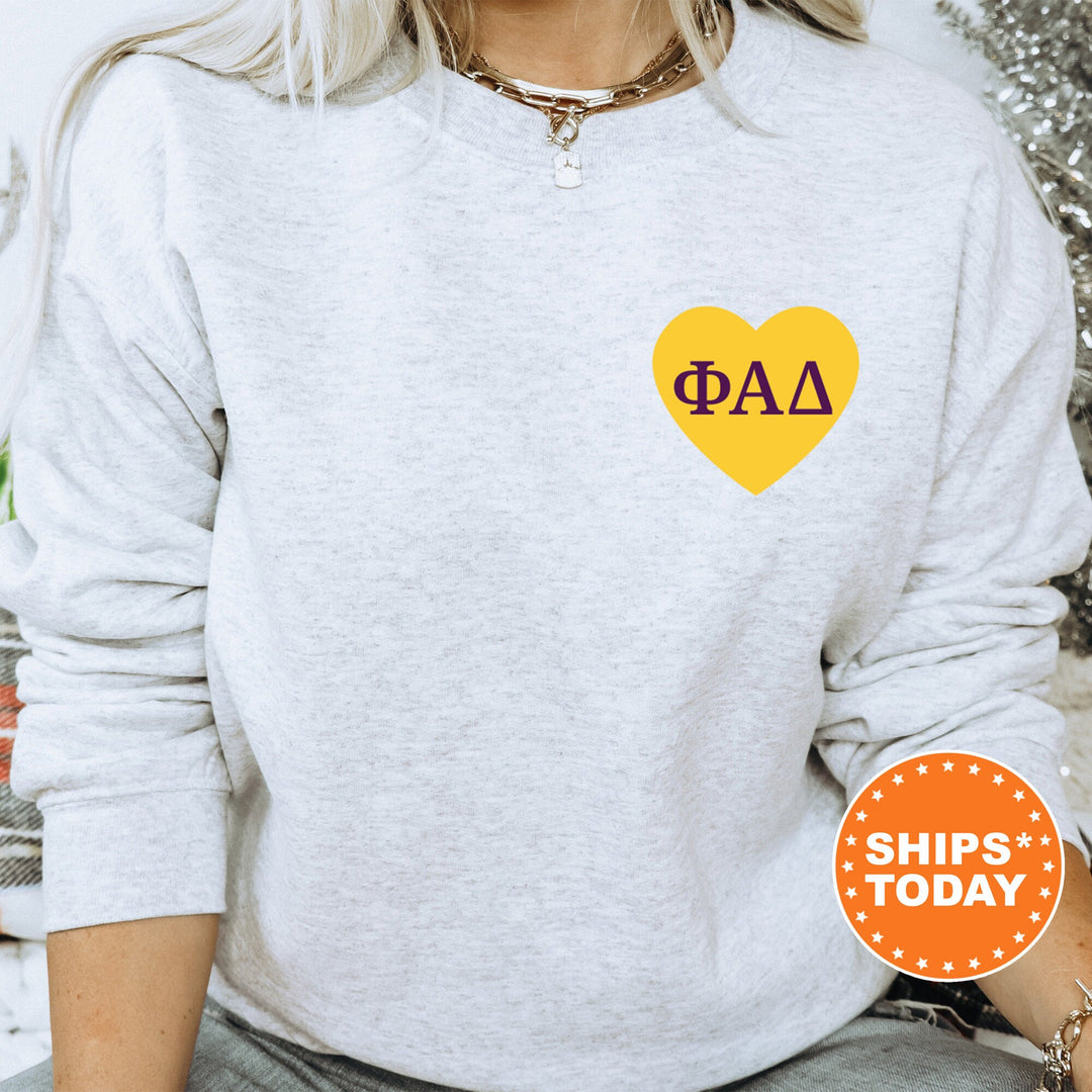Phi Alpha Delta Heartmark COED Sweatshirt | Phi Alpha Delta Crewneck Sweatshirt | Greek Apparel | COED Fraternity Gift 15406g