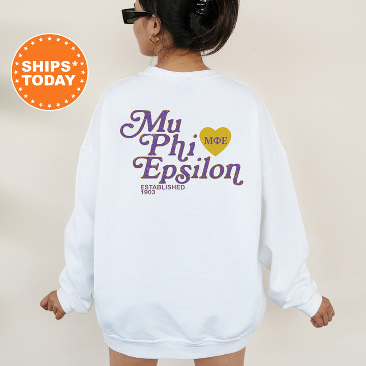 Mu Phi Epsilon Heartmark COED Sweatshirt | Mu Phi Epsilon Crewneck Sweatshirt | Greek Apparel | COED Fraternity Gift
