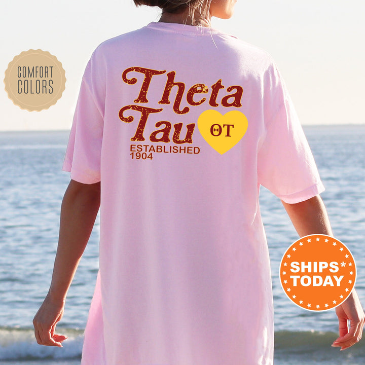 Theta Tau Heartmark COED T-Shirt | Theta Tau Comfort Colors Shirt | COED Fraternity Gift | Greek Life Apparel _ 15412g