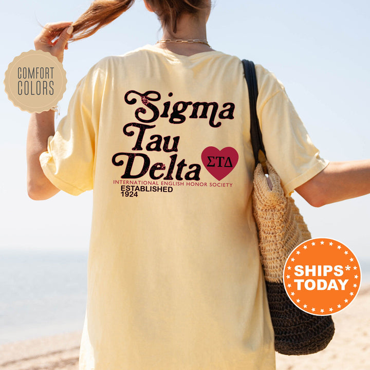 Sigma Tau Delta Heartmark COED T-Shirt | Sigma Tau Delta Comfort Colors Shirt | COED Fraternity Gift | Greek Life Apparel _ 15411g