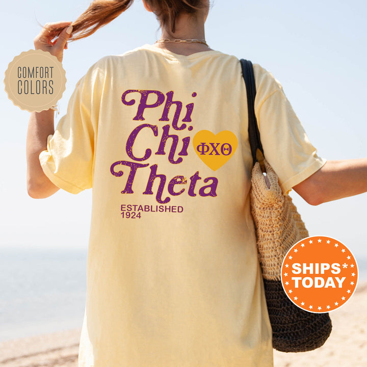 Phi Chi Theta Heartmark COED T-Shirt | Phi Chi Theta Comfort Colors Shirt | COED Fraternity Gift | Greek Life Apparel _ 15407g