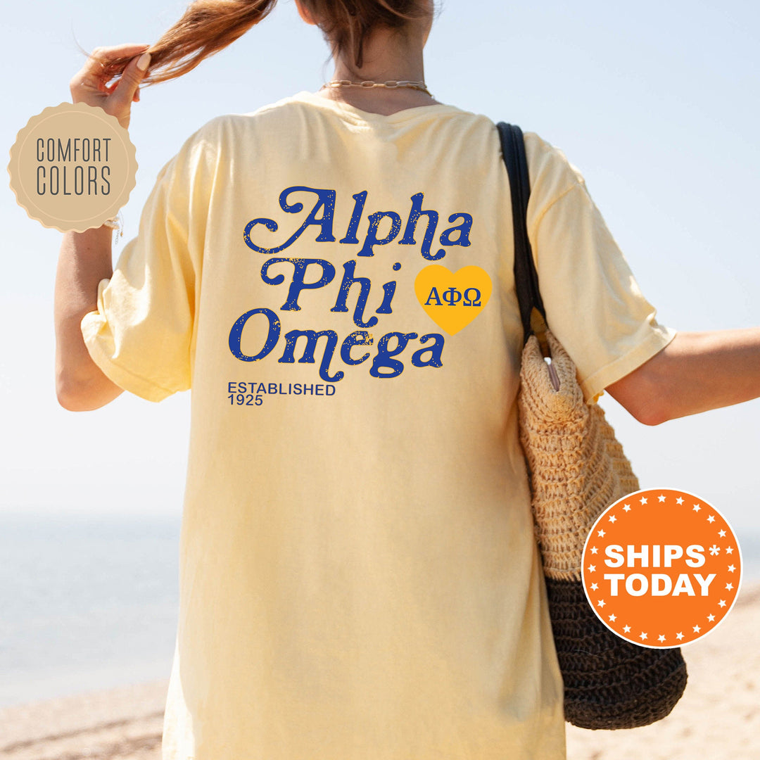 Alpha Phi Omega Heartmark COED T-Shirt | Alpha Phi Omega Comfort Colors Shirt | APHIO COED Fraternity Gift | Greek Life Apparel _ 15399g