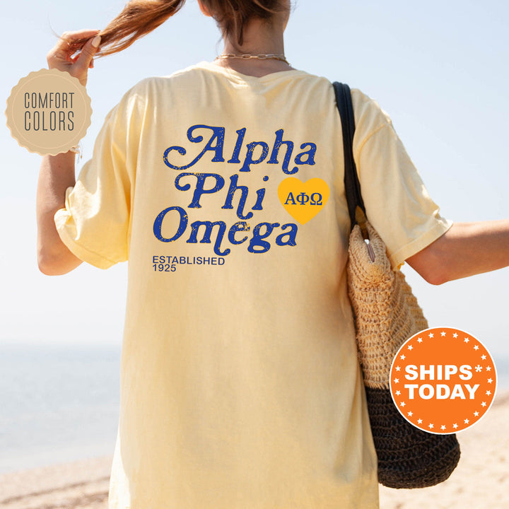 Alpha Phi Omega Heartmark COED T-Shirt | Alpha Phi Omega Comfort Colors Shirt | APHIO COED Fraternity Gift | Greek Life Apparel _ 15399g