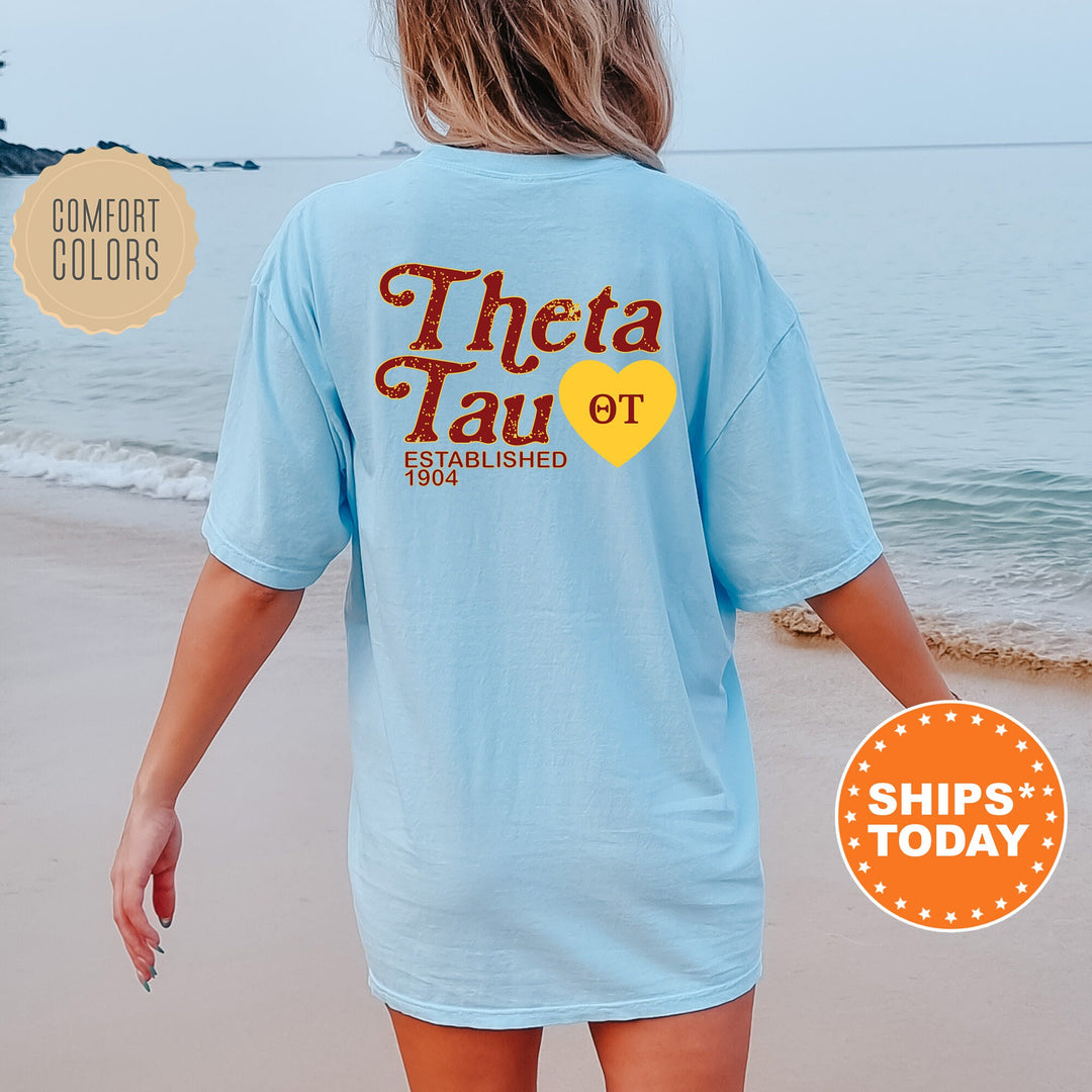 Theta Tau Heartmark COED T-Shirt | Theta Tau Comfort Colors Shirt | COED Fraternity Gift | Greek Life Apparel _ 15412g