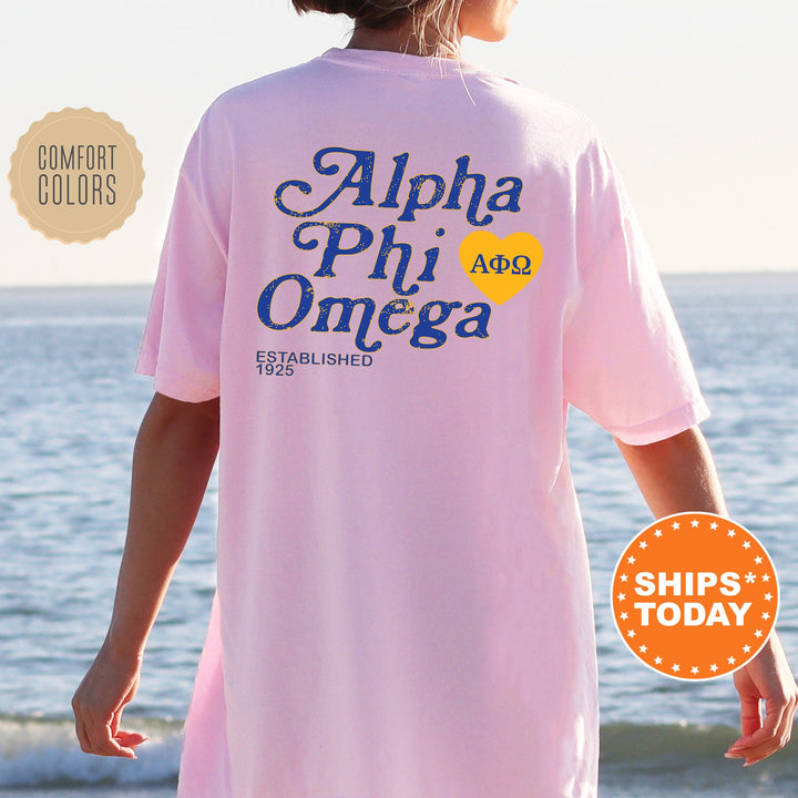 Alpha Phi Omega Heartmark COED T-Shirt | Alpha Phi Omega Comfort Colors Shirt | APHIO COED Fraternity Gift | Greek Life Apparel _ 15399g