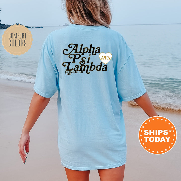 Alpha Psi Lambda Heartmark COED T-Shirt | Alpha Psi Lambda Comfort Colors Shirt | COED Fraternity Gift | Greek Life Apparel _ 15400g