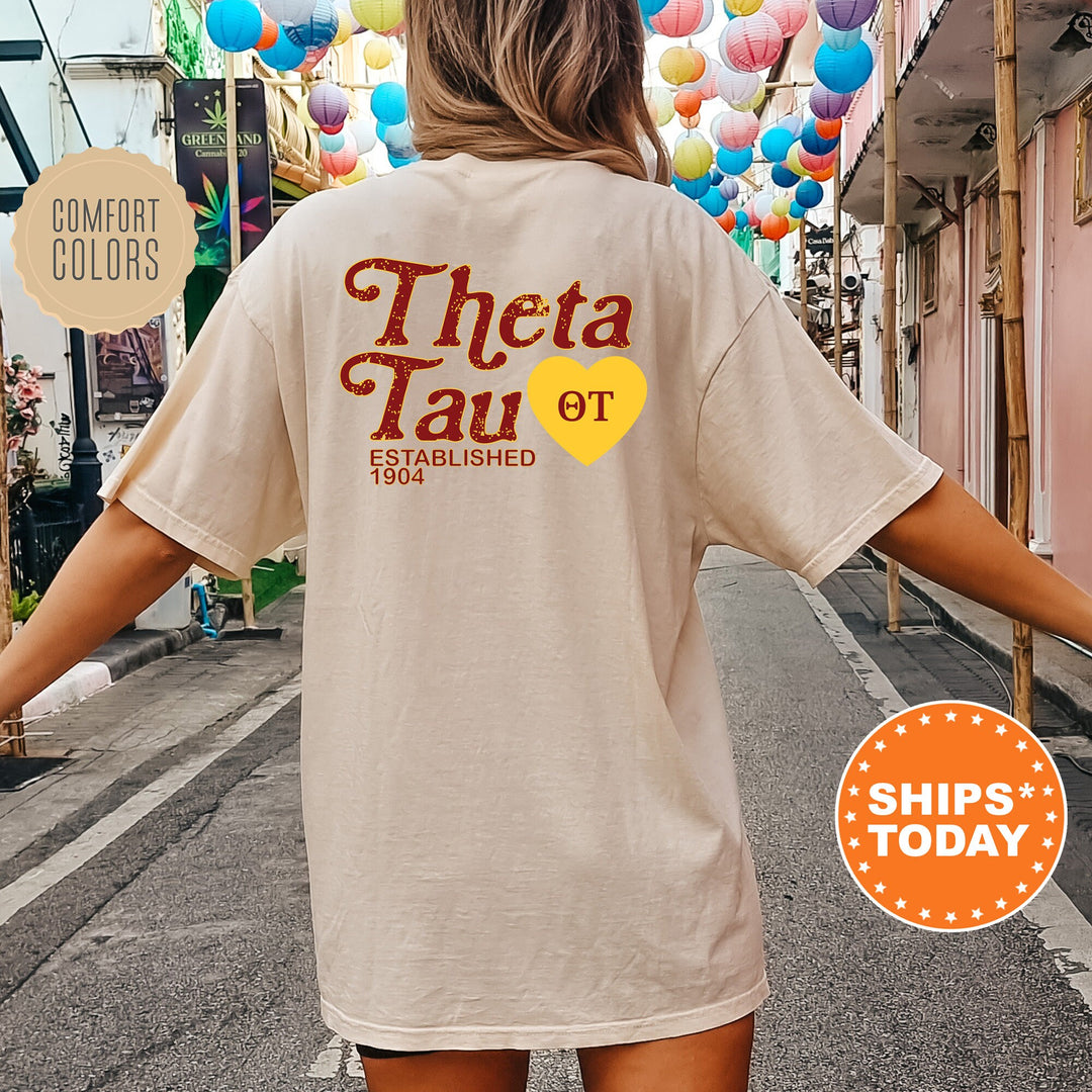 Theta Tau Heartmark COED T-Shirt | Theta Tau Comfort Colors Shirt | COED Fraternity Gift | Greek Life Apparel _ 15412g