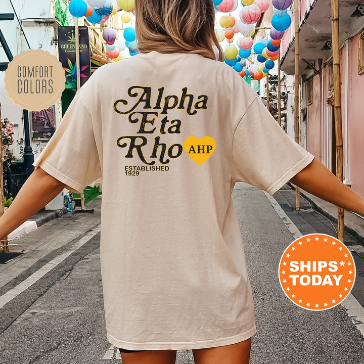 Alpha Eta Rho Heartmark COED T-Shirt | Alpha Eta Rho Comfort Colors Shirt | COED Fraternity Gift | Greek Life Apparel _ 15397g