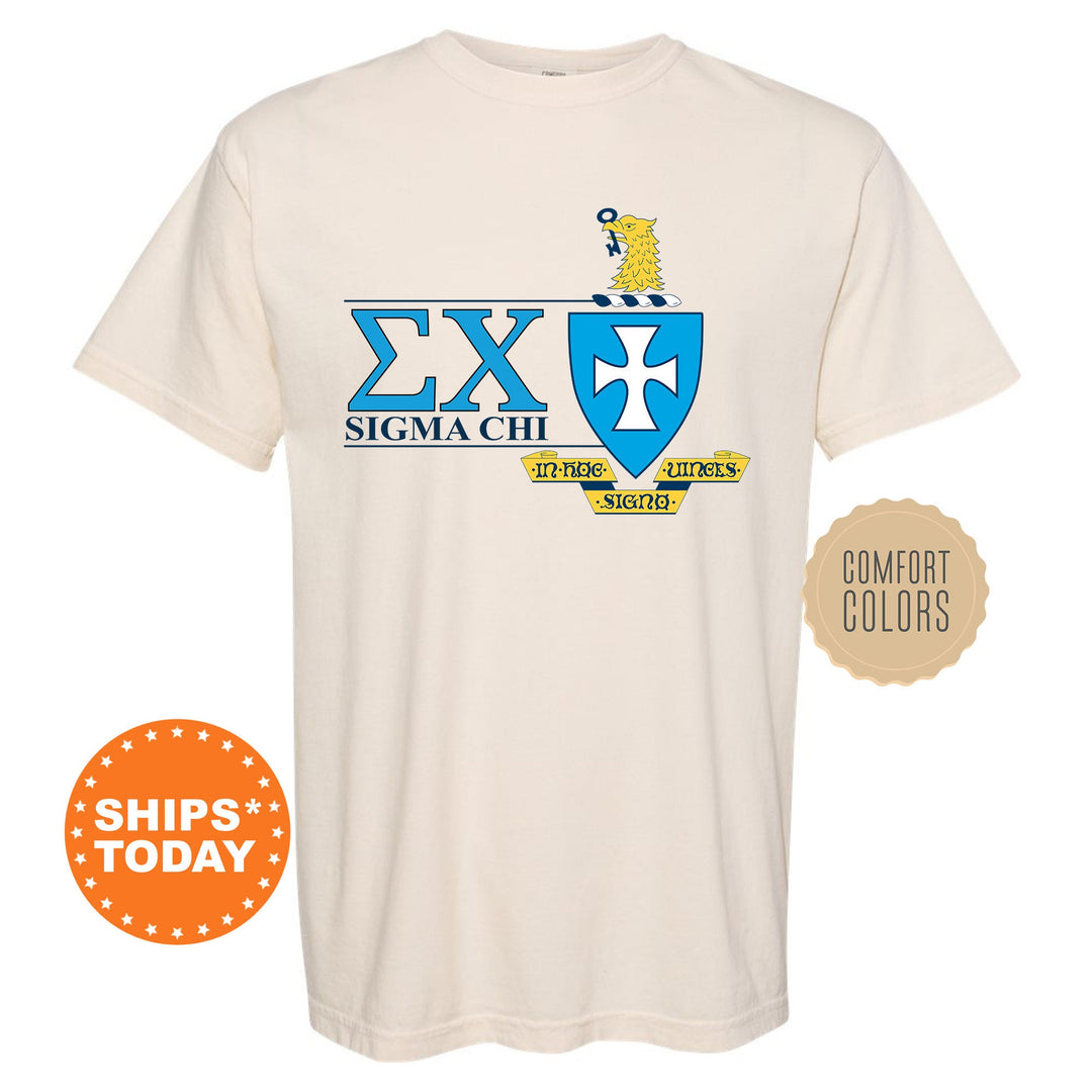 Sigma Chi Timeless Symbol Fraternity T-Shirt | Sigma Chi Fraternity Crest Shirt | Fraternity Chapter Gift | Comfort Colors Tee _ 10064g