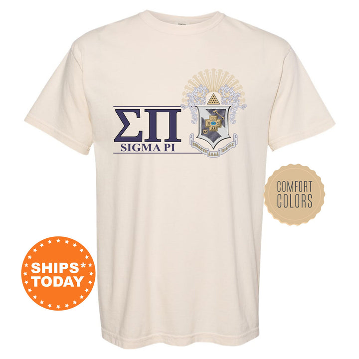 Sigma Pi Timeless Symbol Fraternity T-Shirt | Sigma Pi Fraternity Crest Shirt | Fraternity Chapter Gift | Comfort Colors Tee _ 10067g