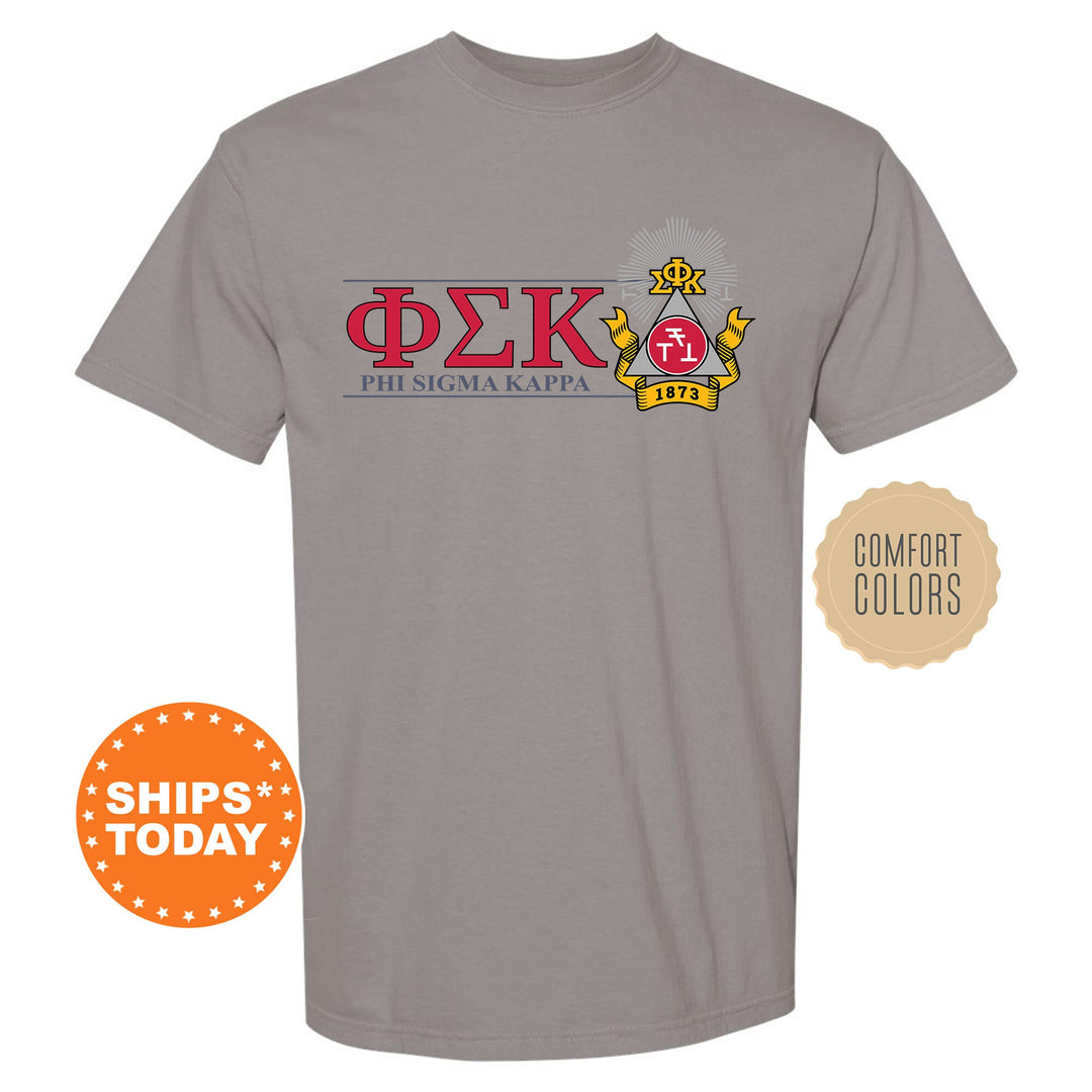 Phi Sigma Kappa Timeless Symbol Fraternity T-Shirt | Phi Sig Fraternity Crest Shirt | Fraternity Chapter Gift | Comfort Colors Tee _ 10059g