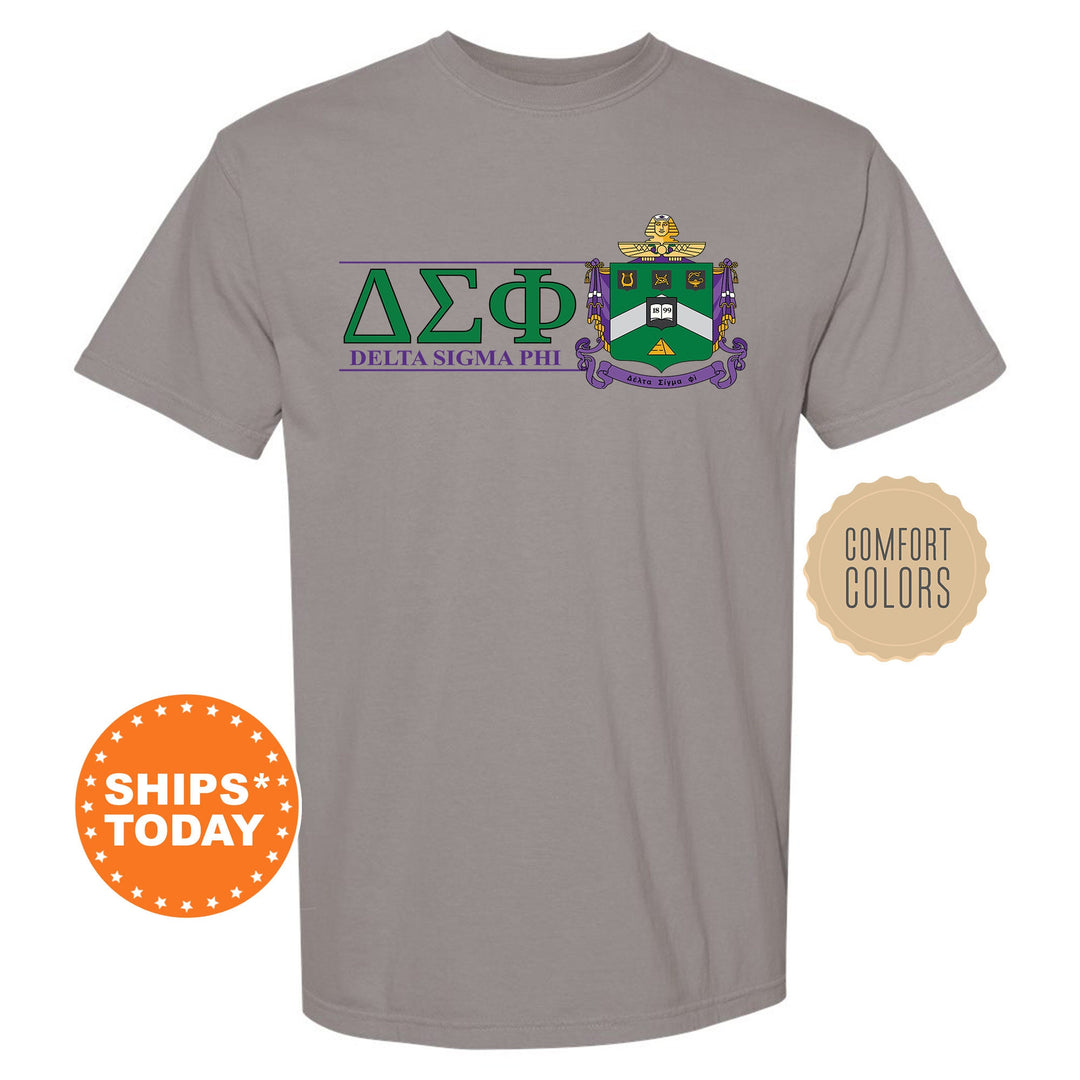 Delta Sigma Phi Timeless Symbol Fraternity T-Shirt | Delta Sig Fraternity Crest Shirt | Fraternity Chapter | Comfort Colors Tee _ 10049g