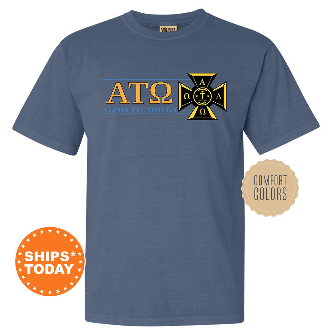 Alpha Tau Omega Timeless Symbol Fraternity T-Shirt | ATO Fraternity Crest Shirt | Fraternity Chapter Gift | Comfort Colors Tee _ 10045g