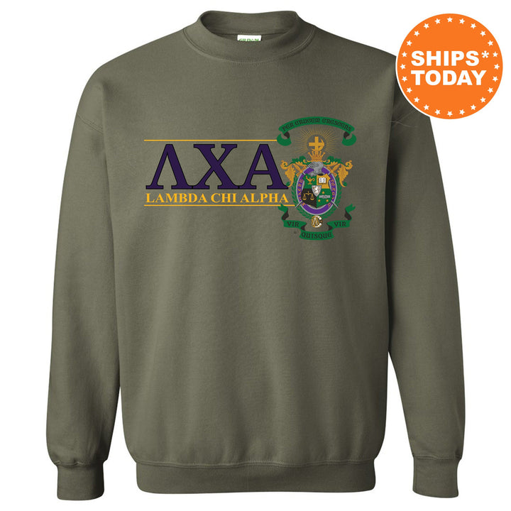 Lambda Chi Alpha Timeless Symbol Fraternity Sweatshirt | Lambda Chi Fraternity Crest Sweatshirt | College Apparel | Fraternity Gift _ 10054g
