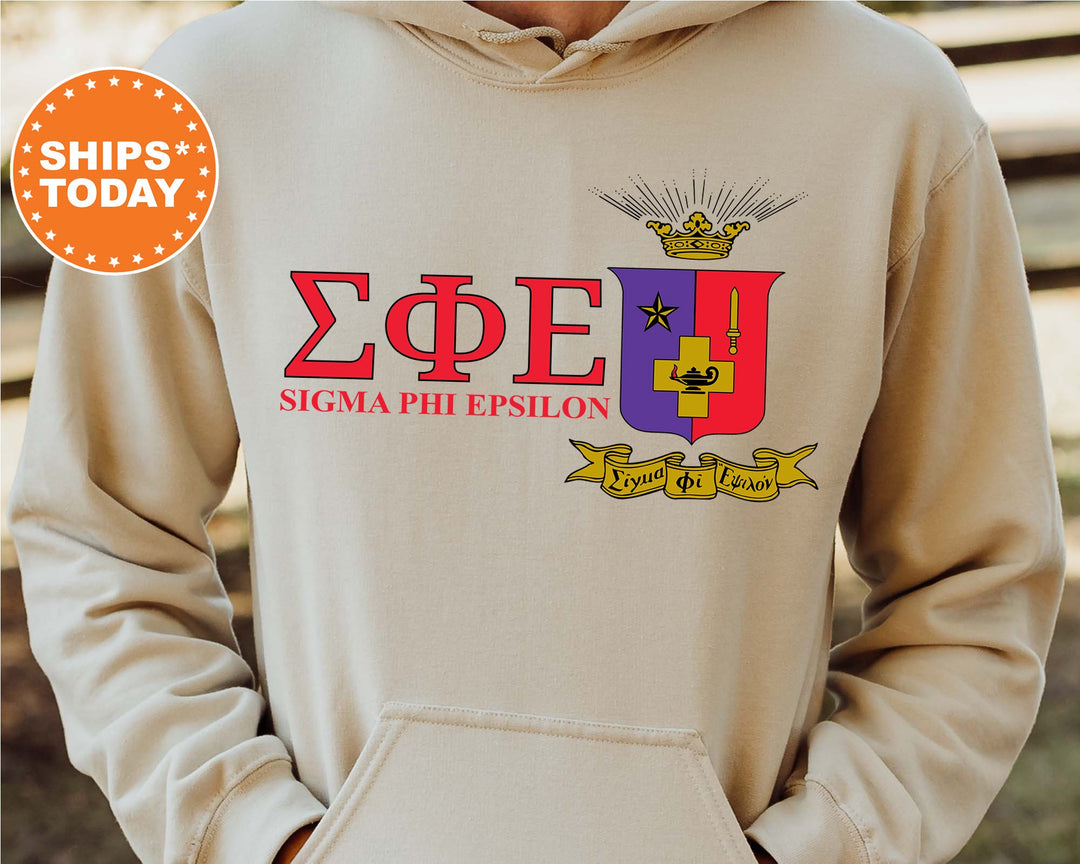 Sigma Phi Epsilon Timeless Symbol Fraternity Sweatshirt | SigEp Fraternity Crest Sweatshirt | College Crewneck | Fraternity Gift