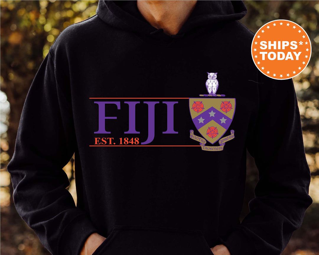 FIJI Timeless Symbol Fraternity Sweatshirt | Phi Gamma Delta Fraternity Crest Sweatshirt | College Crewneck | FIJI Fraternity Gift