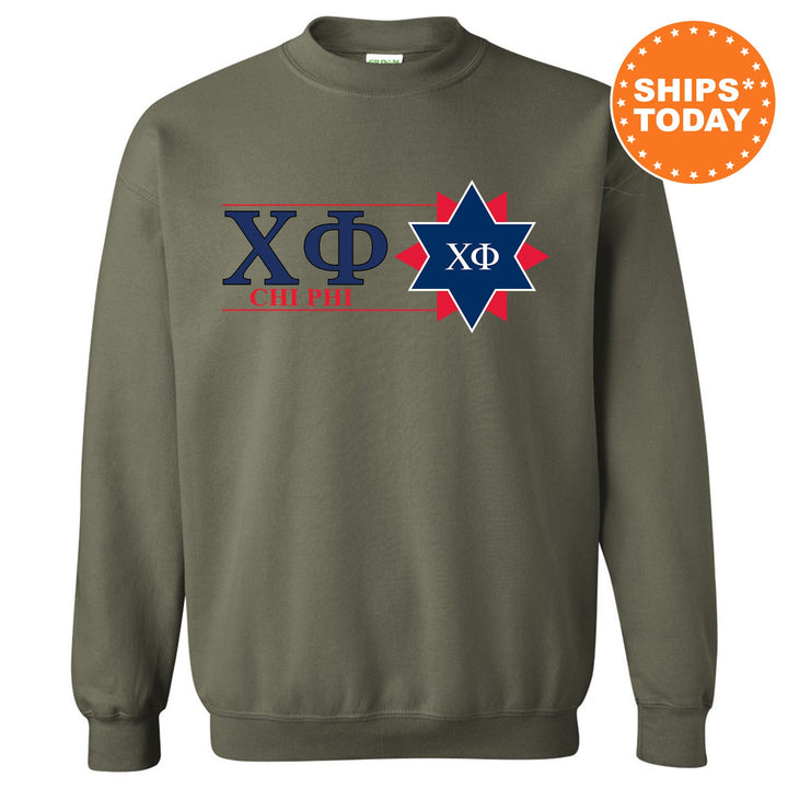 Chi Phi Timeless Symbol Fraternity Sweatshirt | Chi Phi Fraternity Crest Sweatshirt | College Crewneck | Fraternity Gift