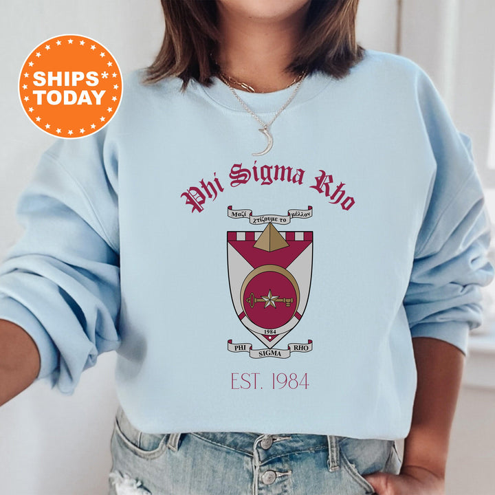 Phi Sigma Rho Royal Crest Sorority Sweatshirt | Phi Rho Sweatshirt | Sorority Crewneck | Greek Life Apparel | Sorority Gift