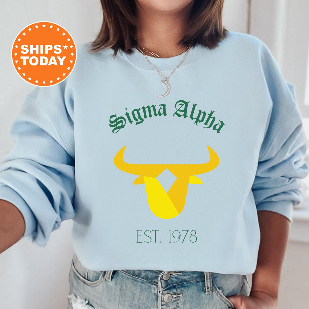 Sigma Alpha Royal Crest Sorority Sweatshirt | Sigma Alpha Sweatshirt | Sorority Crewneck | Greek Life Apparel | Sorority Gift
