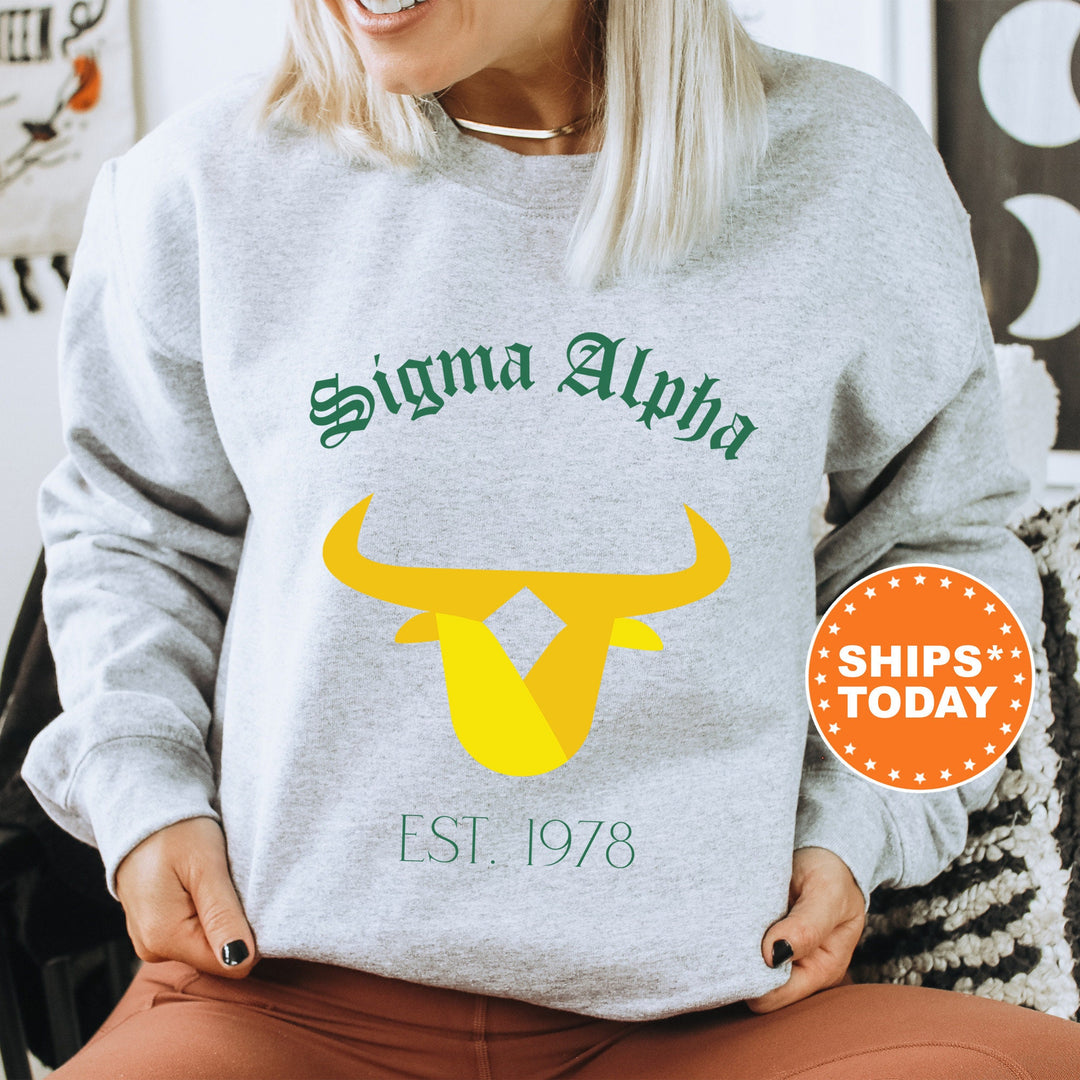 Sigma Alpha Royal Crest Sorority Sweatshirt | Sigma Alpha Sweatshirt | Sorority Crewneck | Greek Life Apparel | Sorority Gift