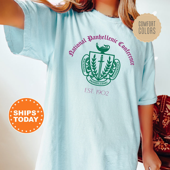 National Panhellenic Conference Royal Crest Sorority T-Shirt | NPC Panhellenic Council Shirt | Comfort Colors Tee | Greek Life _  14866g