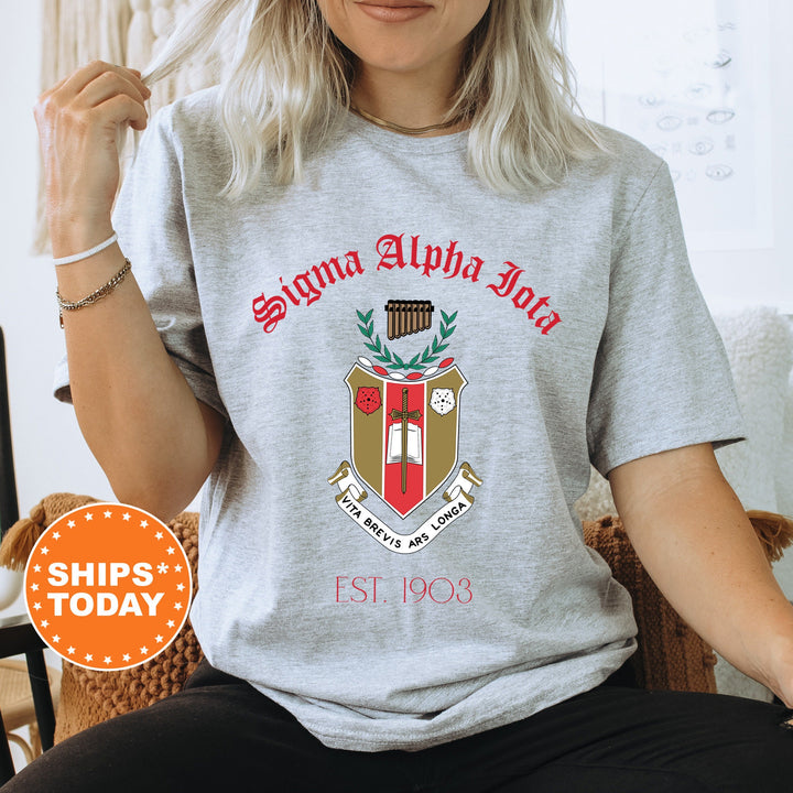 Sigma Alpha Iota Royal Crest Sorority T-Shirt | Sigma Alpha Iota Shirt | Comfort Colors Tee | Sorority Gift | Greek Life Shirt _ 14859g