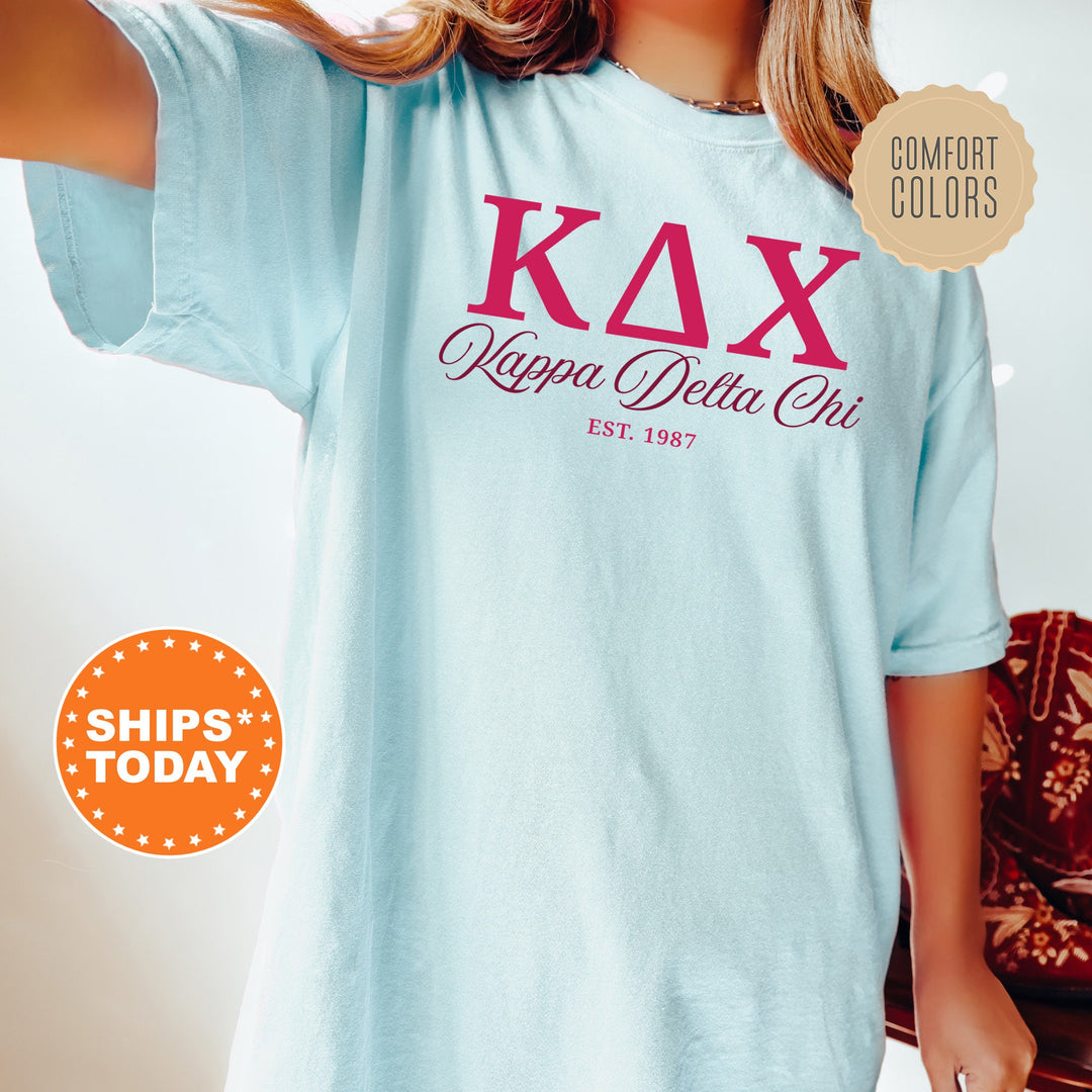 Kappa Delta Chi Script Sisters Sorority T-Shirt | KDChi Greek Letters Shirt | Comfort Colors Tee | Sorority Merch | Sorority Gift _ 14825g