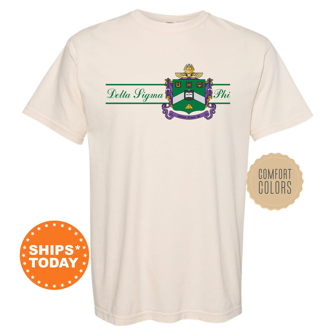 Delta Sigma Phi Noble Seal Fraternity T-Shirt | Delta Sig Fraternity Crest Shirt | Rush Pledge Comfort Colors Tee | Fraternity Gift _ 9785g