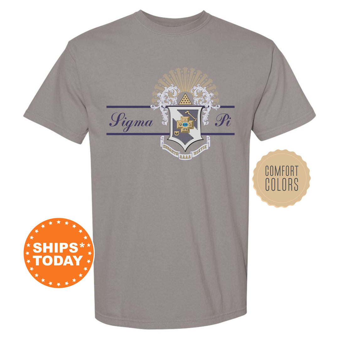 Sigma Pi Noble Seal Fraternity T-Shirt | Sigma Pi Fraternity Crest Shirt | Rush Pledge Comfort Colors Tee | Fraternity Gift _ 9803g