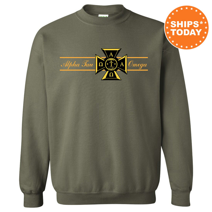 Alpha Tau Omega Noble Seal Fraternity Sweatshirt | ATO Fraternity Crest | Rush Pledge Gift | College Crewneck | Greek Apparel _ 9781g