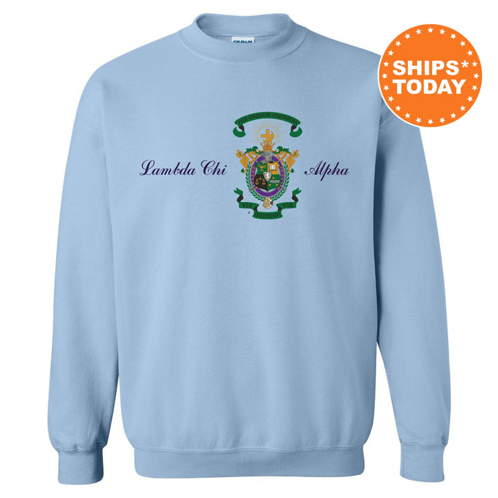 Lambda Chi Alpha Noble Seal Fraternity Sweatshirt | Lambda Chi Fraternity Crest | New Pledge Gift | College Crewneck | Greek Apparel _ 9790g