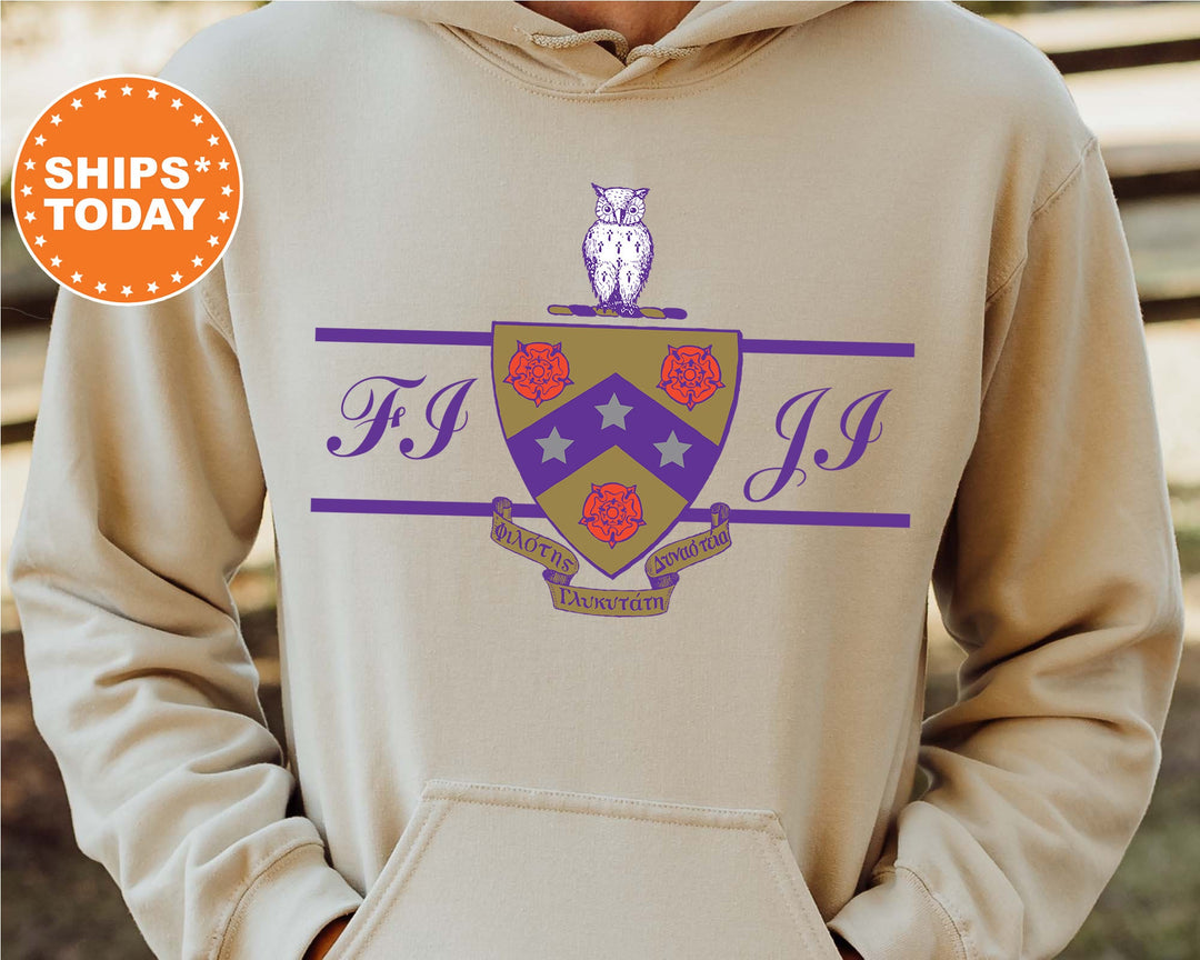 FIJI Noble Seal Fraternity Sweatshirt | Phi Gamma Delta Fraternity Crest | Rush Pledge Gift | College Crewneck | Greek Apparel _ 9792g