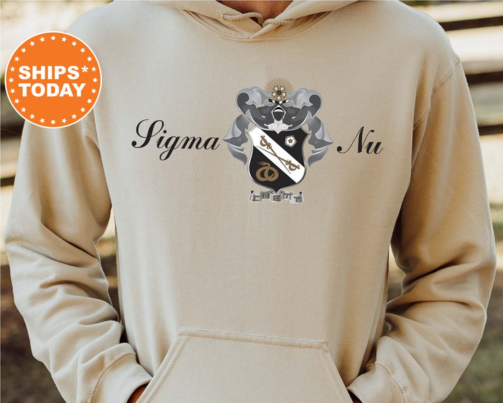 Sigma Nu Noble Seal Fraternity Sweatshirt | Sigma Nu Fraternity Crest | Rush Pledge Gift | College Crewneck | Greek Apparel _ 9801g